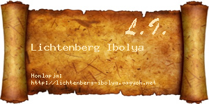 Lichtenberg Ibolya névjegykártya